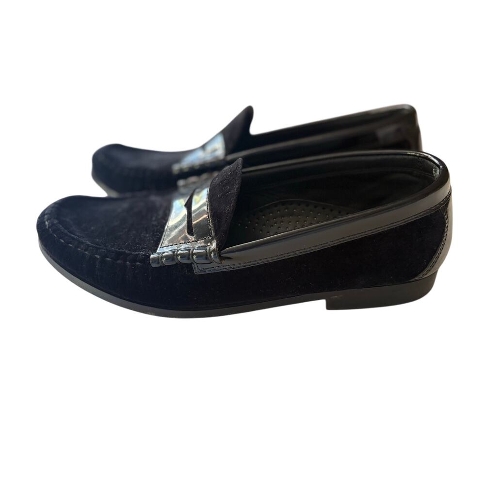 Weejuns Penny Loafer G.H. Bass Velvet & Leather Shoes Larson Black Men's size 10